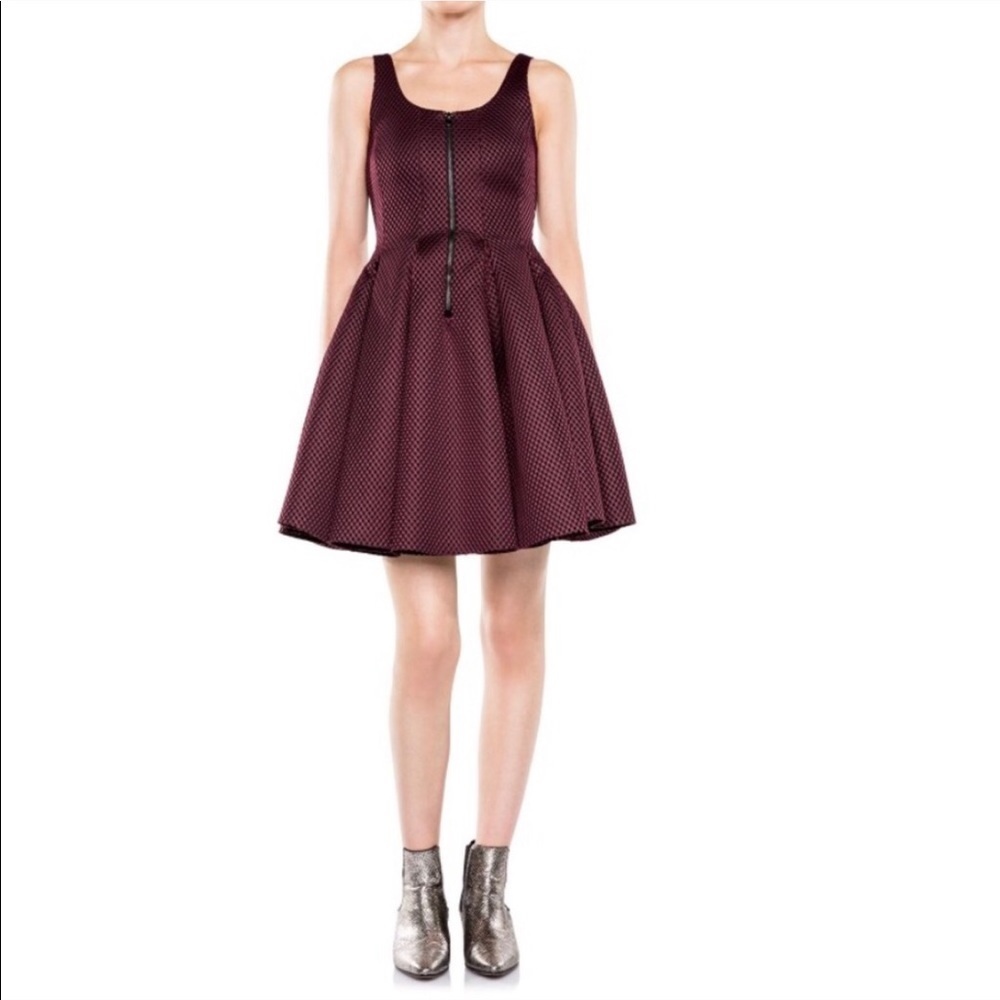 • Maje • Roitfeld Honeycomb Mesh Merlot Dress Sm
